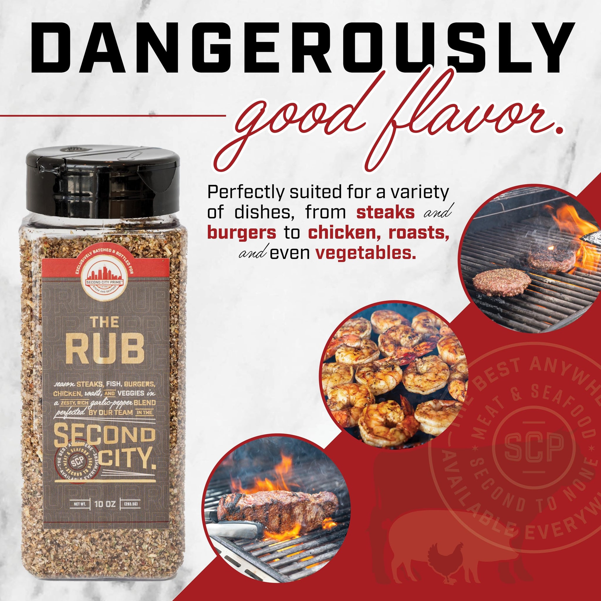 The Rub Seasoning for Steaks, Burgers, Fish, Chicken, and Veggies 10oz 2-pack, A Seasoning Blend of Zesty Garlic Pepper, Rich With Exotic Porcini