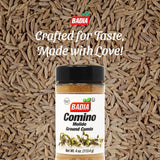 Badia Ground Cumin, 4 oz - Comino Molido, Warm & Earthy Spice for Latin, Indian & Mediterranean Dishes