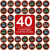 Brooklyn Beans Flavored Coffee Pods Assorted Gourmet Variety Pack, Compatible with 2.0 Keurig K Cup Brewers, 40 Count