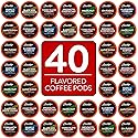 Brooklyn Beans Flavored Coffee Pods Assorted Gourmet Variety Pack, Compatible with 2.0 Keurig K Cup Brewers, 40 Count