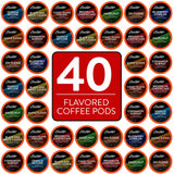 Brooklyn Beans Flavored Coffee Pods Assorted Gourmet Variety Pack, Compatible with 2.0 Keurig K Cup Brewers, 40 Count