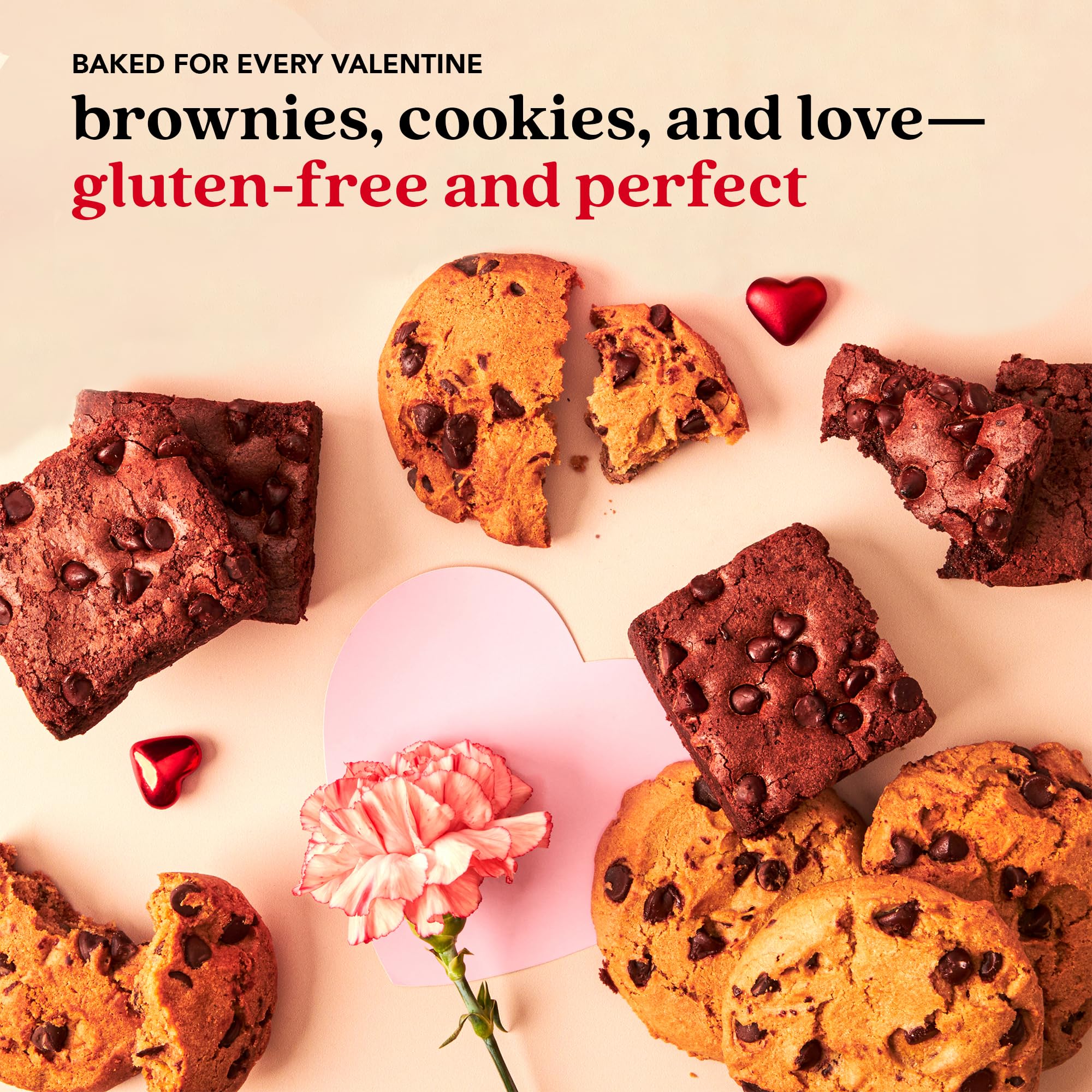 David’s Cookies Gluten-Free Assorted Cookies And Brownies 2Lbs - Comes In A Beautiful Love-Themed Tin Gift Box - Delicious Gourmet Food Gift For Loved
