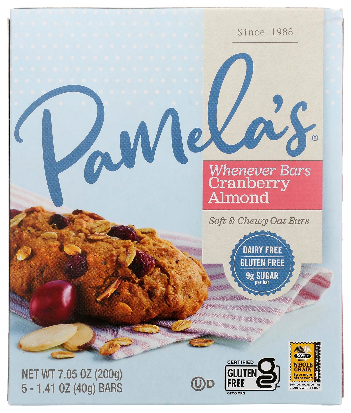 Pamela's Products Gluten Free Whenever Bars, Raisin Walnut Spice, 7.05 Ounce