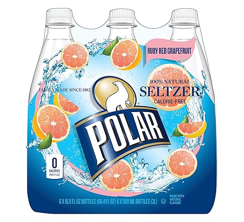 Polar Seltzer Ruby Red Grapefruit, 16.9 Fluid Ounce (Pack of 6)