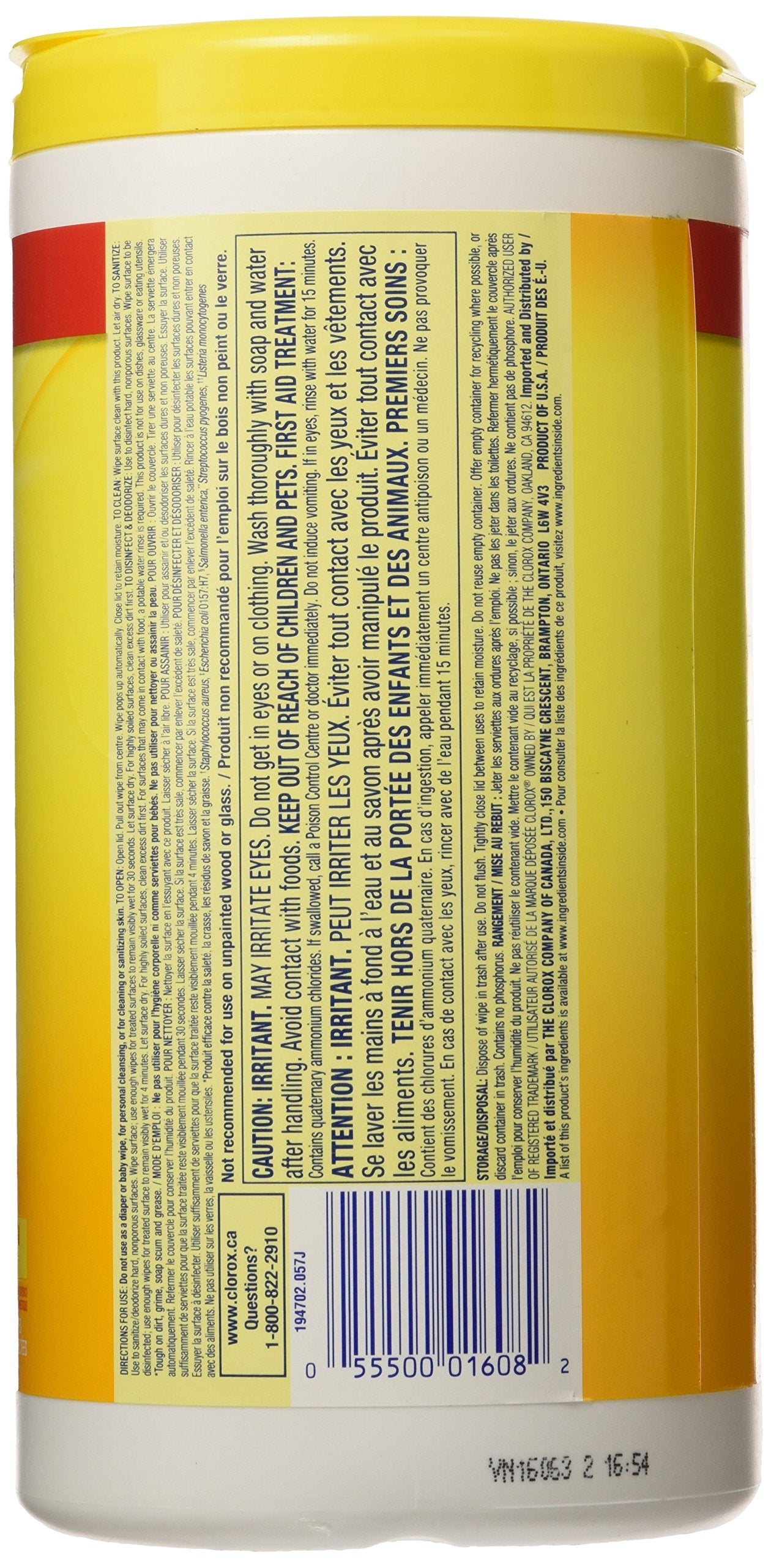 Clorox Lemon Wipes 75 Count