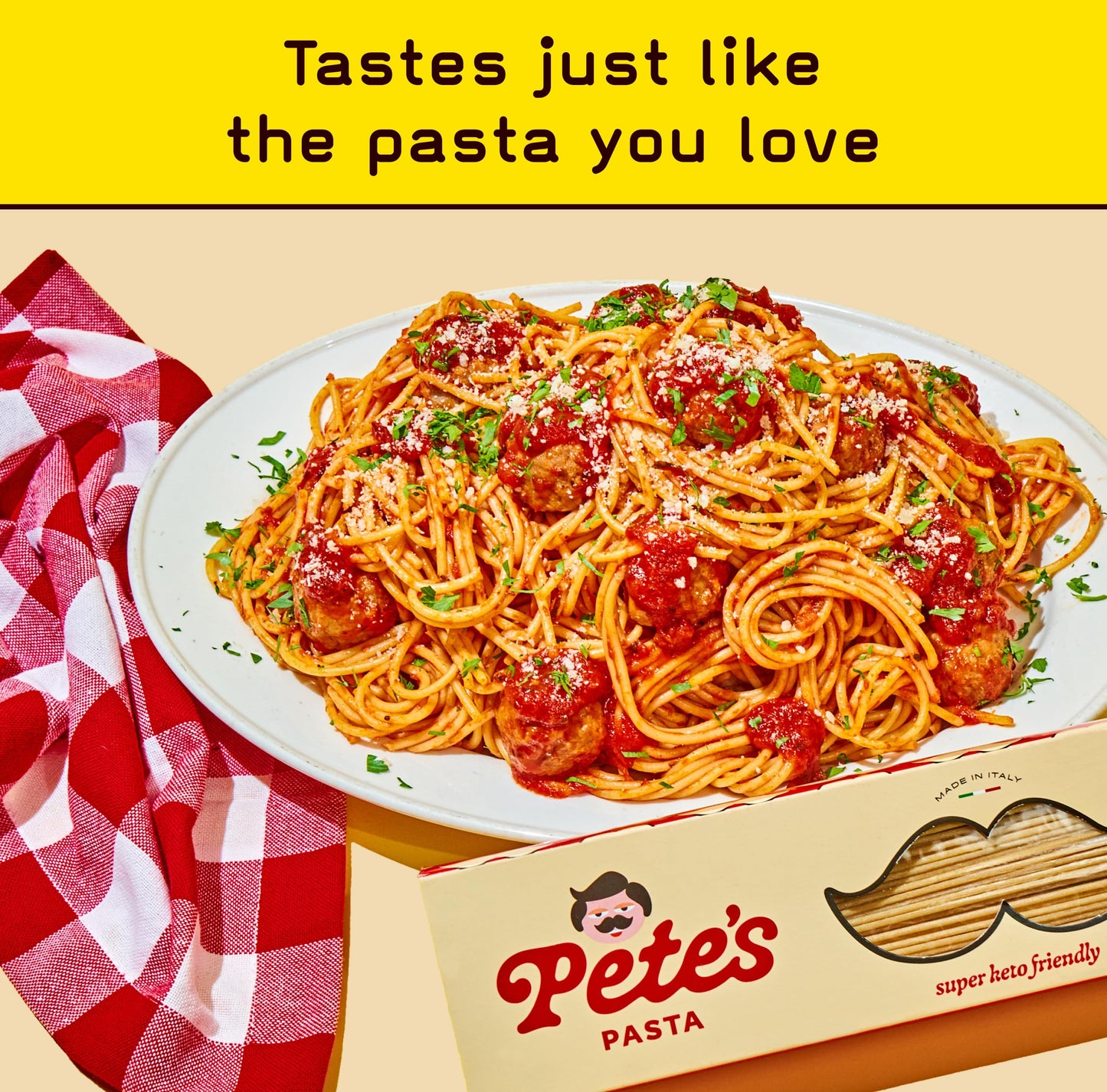 Pete's Pasta Spaghetti Noodles | 20g Protein Pasta, No Carb | Keto, Carb Free Pasta | Healthy, Zero Carb Italian Pasta From Italy | 3-Pack, 8oz