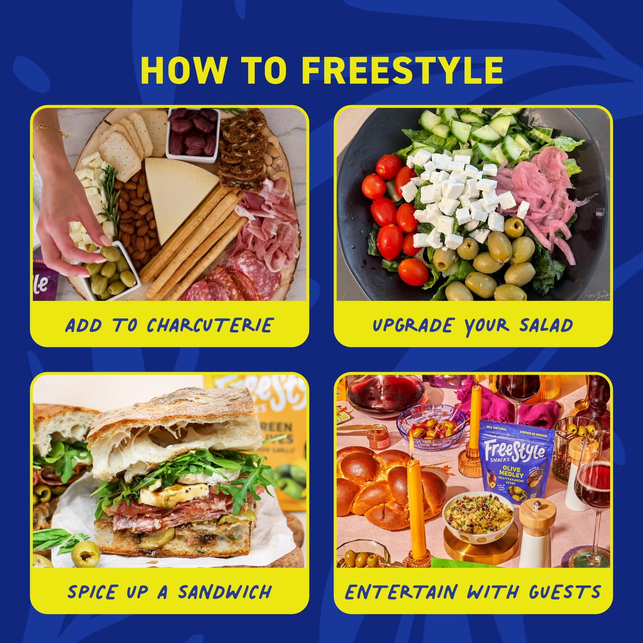 Freestyle Snacks Olive Snack Packs - As Seen on Shark Tank - Fresh Pitted Green & Kalamata Olives, Jumbo-Sized, Grown in Greece, All Natural, Non-GMO