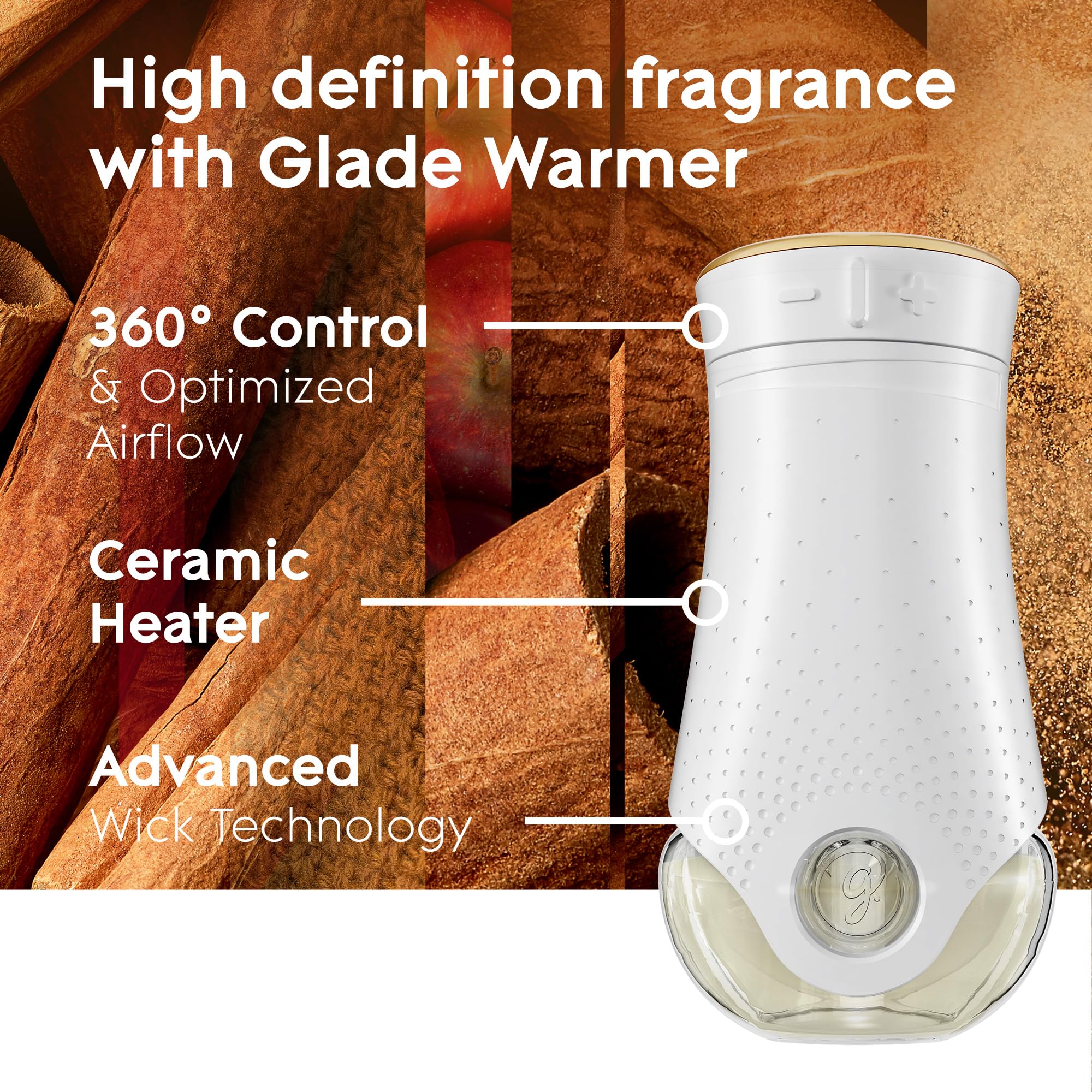 Glade PlugIns Refills Air Freshener, Scented and Essential Oils for Home and Bathroom, Apple Cinnamon, 2.01 Fl Oz, 3 Count