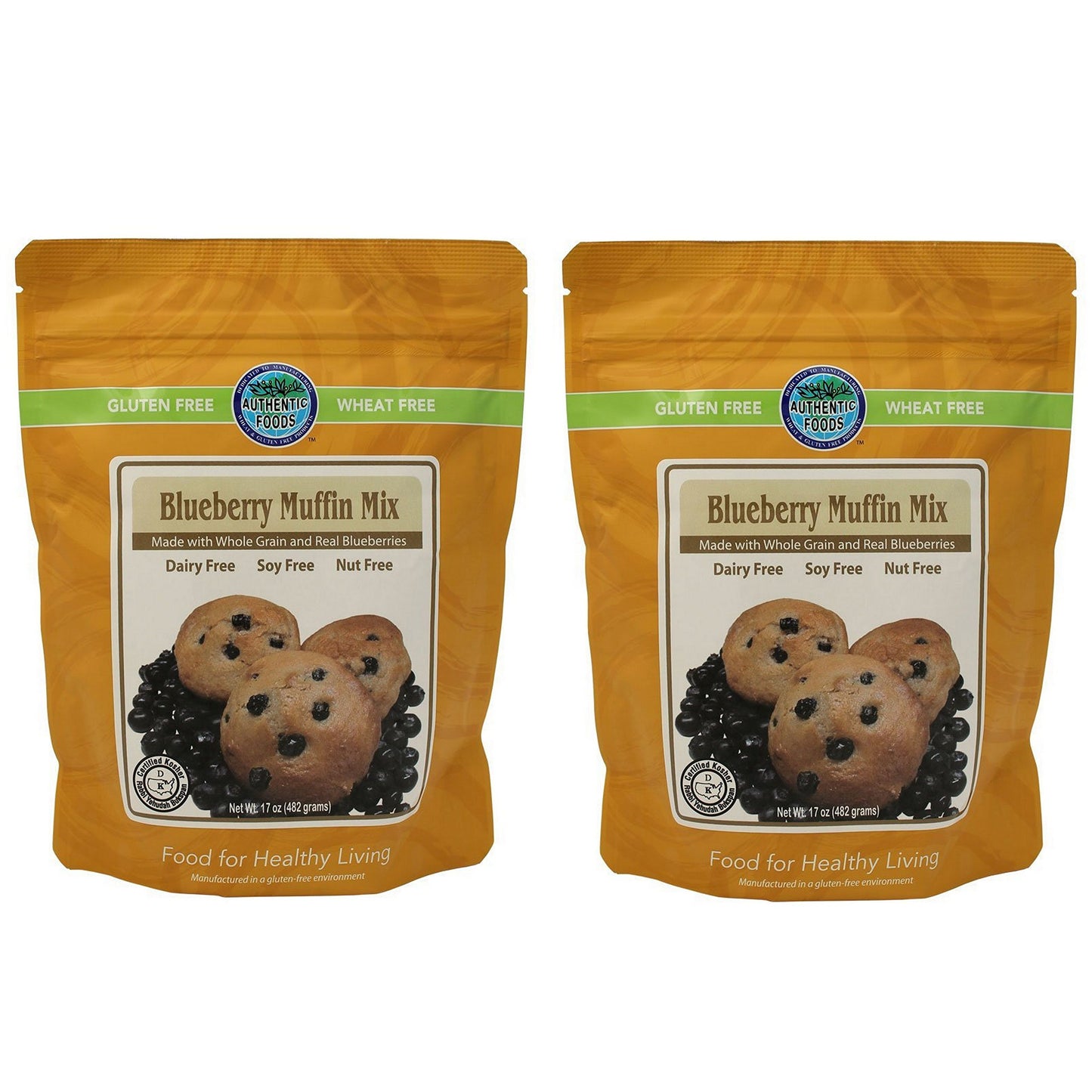 Authentic Foods Gluten Free Blueberry Muffin Mix - 2 Pack