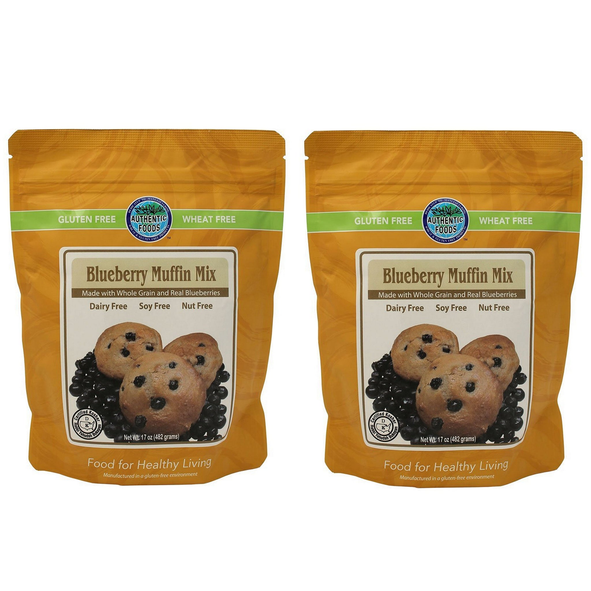 Authentic Foods Gluten Free Blueberry Muffin Mix - 2 Pack