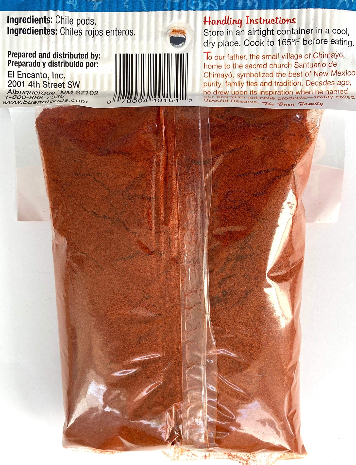 BUENO Medium Hot Red Chile Powder - Special Reserve Chimayo Chile Powder - Made from New Mexico Dried Red Chile Peppers - 12 Ounce Bag
