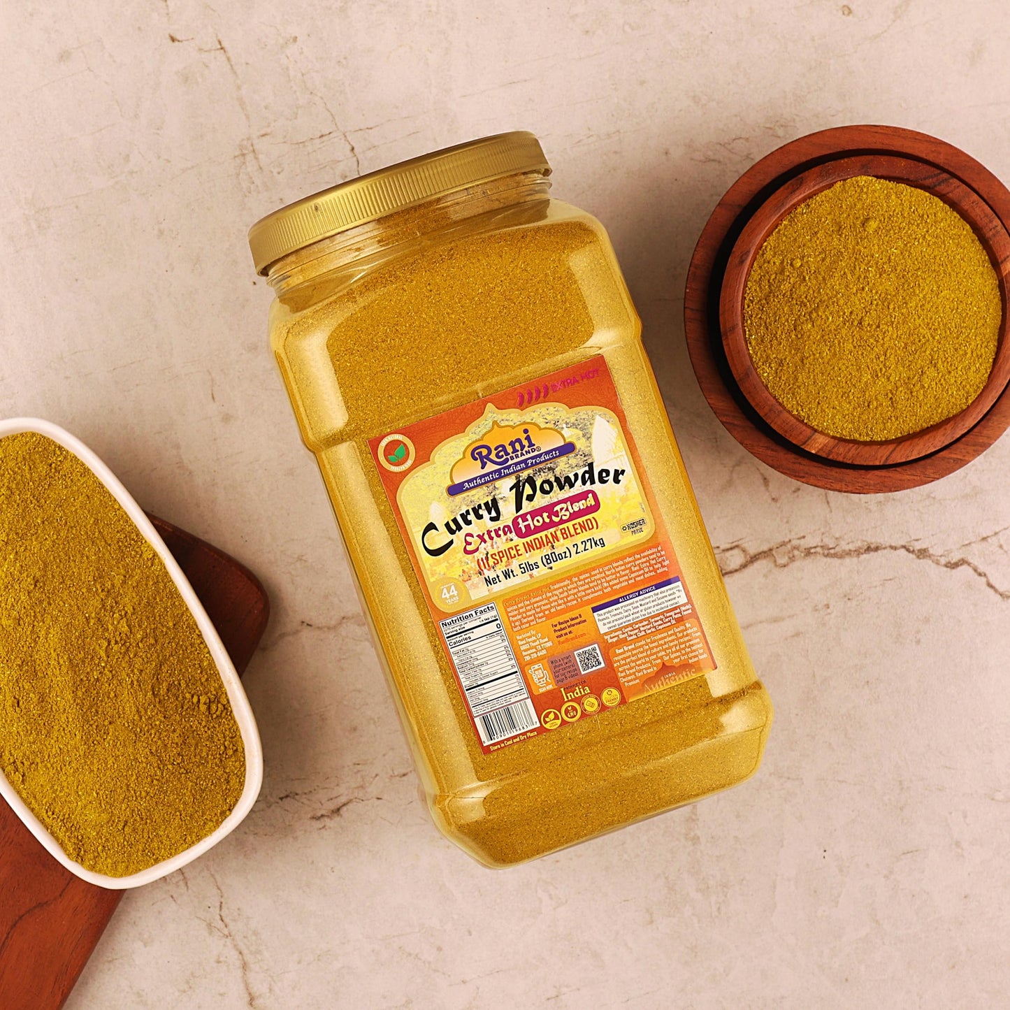 Rani Curry Powder EXTRA HOT (11-Spice Authentic Indian Blend) 80oz (5lbs) 2.27kg Bulk PET Jar ~ All Natural | Salt-Free | Vegan | No Colors | Gluten