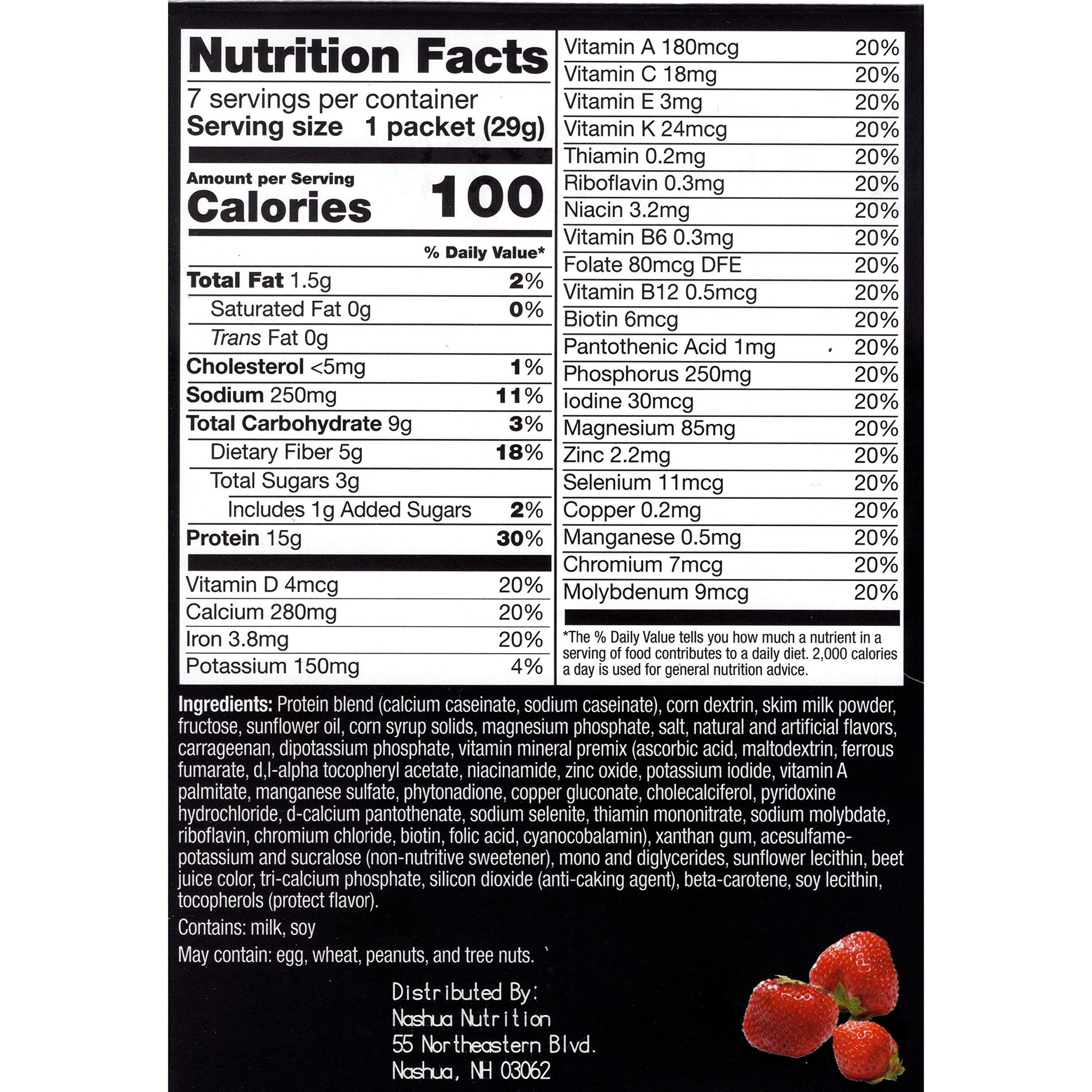 Proti-Thin High Protein Strawberry Pudding and Shake Mix, Healthy Dessert Mix, 15g Protein, Low Calorie, Low Carb, Low Fat, Low Sugar, Aspartame-Free