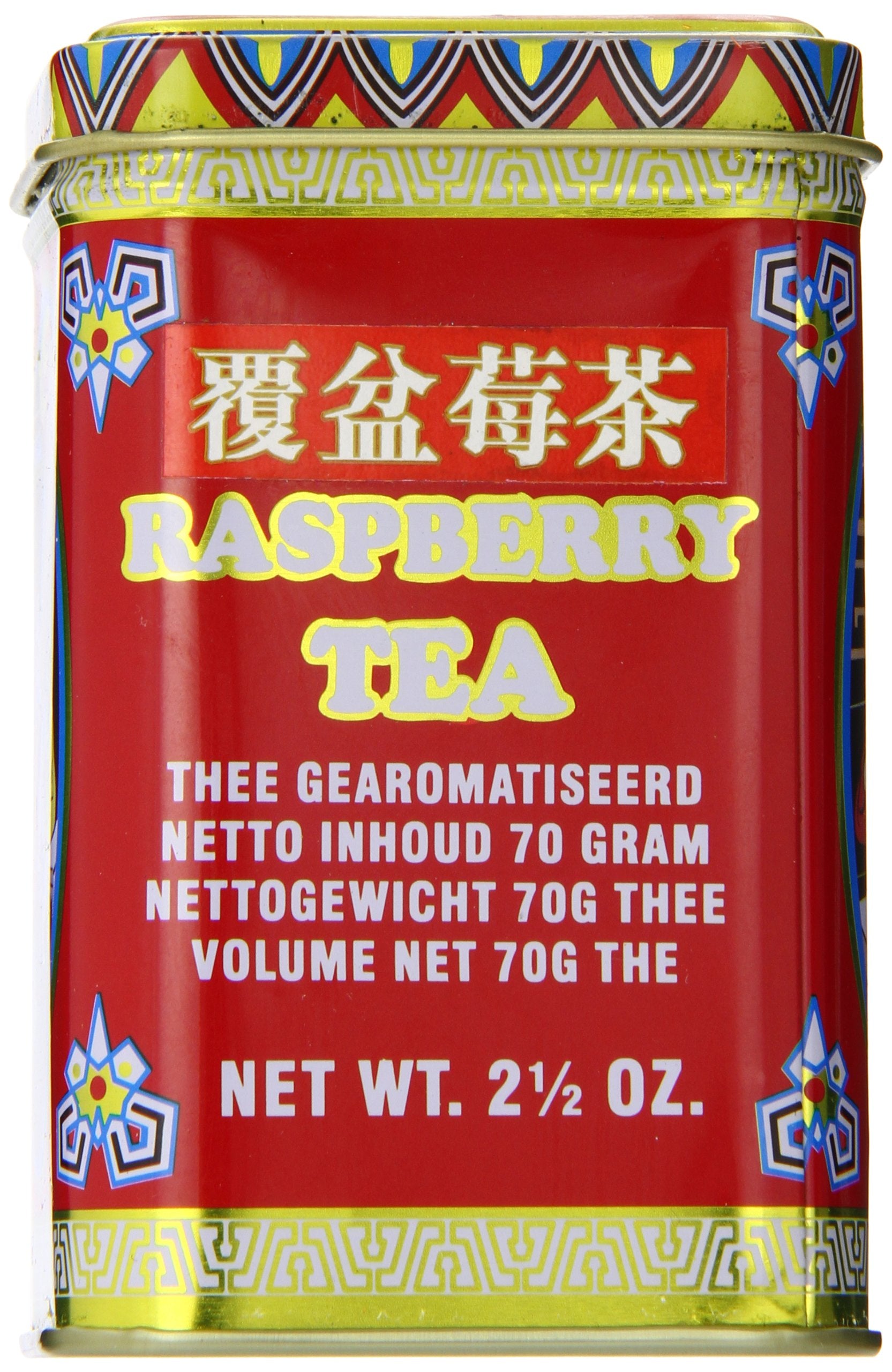 Roland Foods Raspberry Loose Leaf Tea, 2.5-Ounce Tin (Pack of 8)