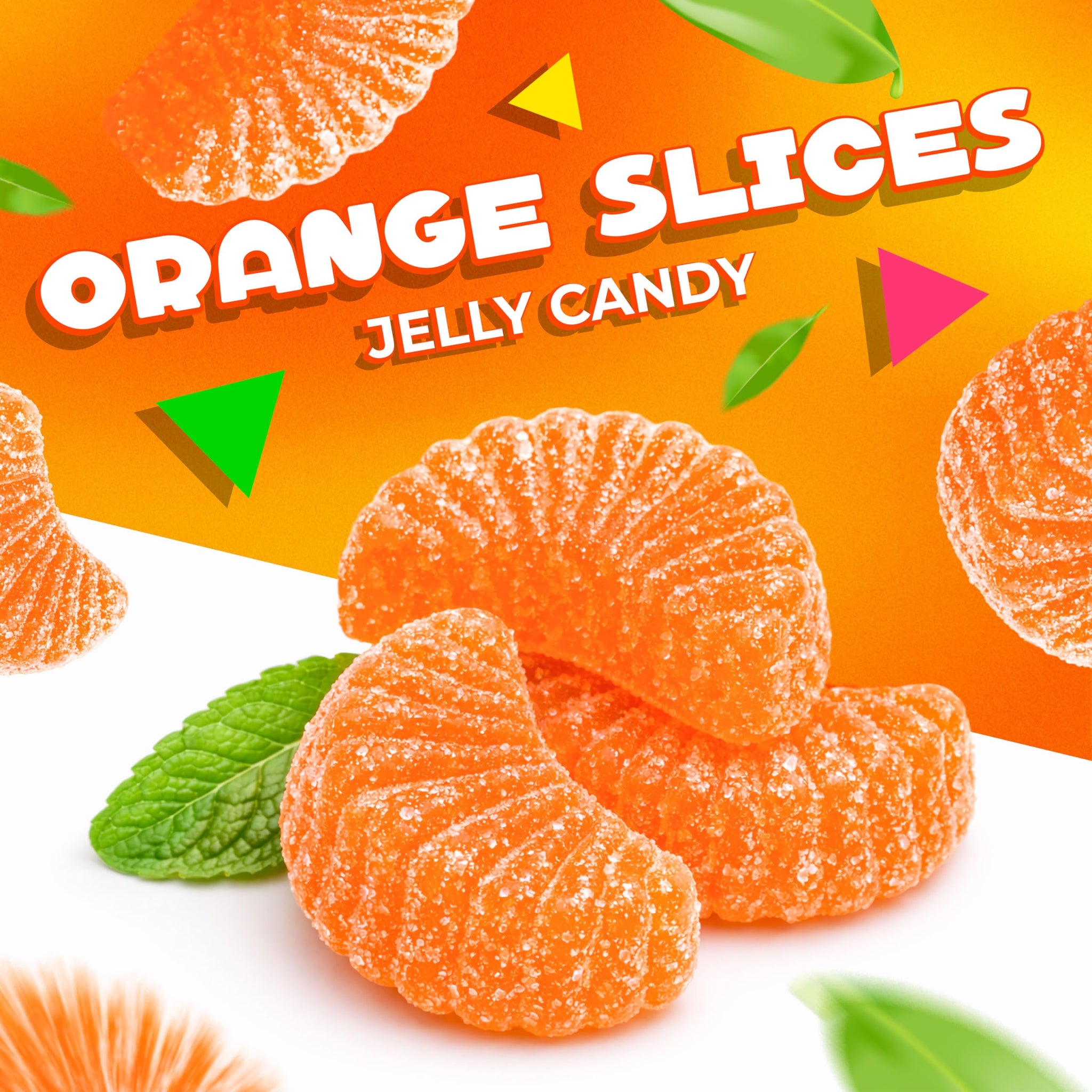 Orange Slices Jelly Candy | 2 Lb Bag | Dye Free Candy | Naturally Flavored Bulk Chewy Candy for Buffets, Events & Everyday Snacking | Gelatin Free