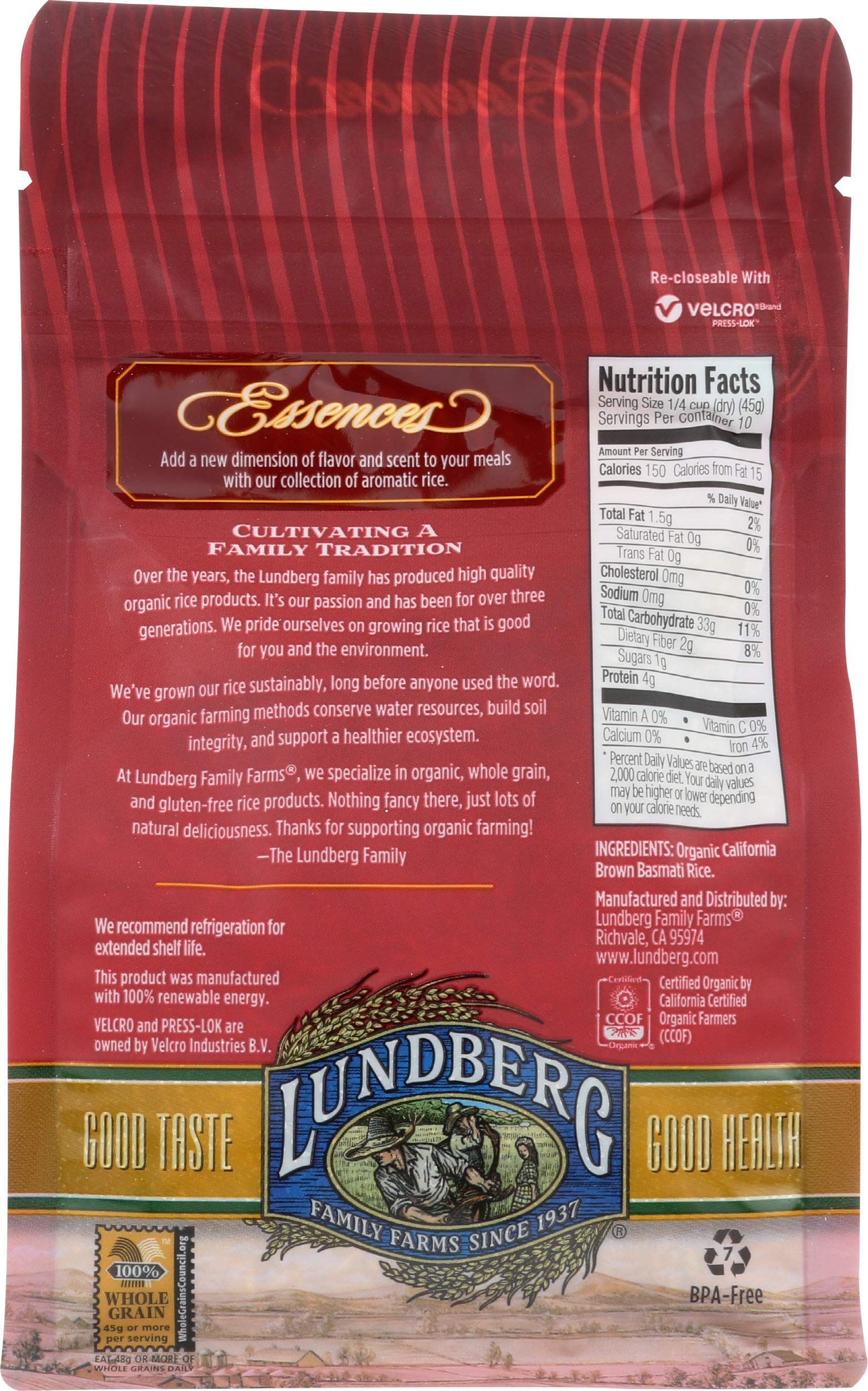 Lundberg Family Farms Organic California Basmati Rice, Brown, 16 oz