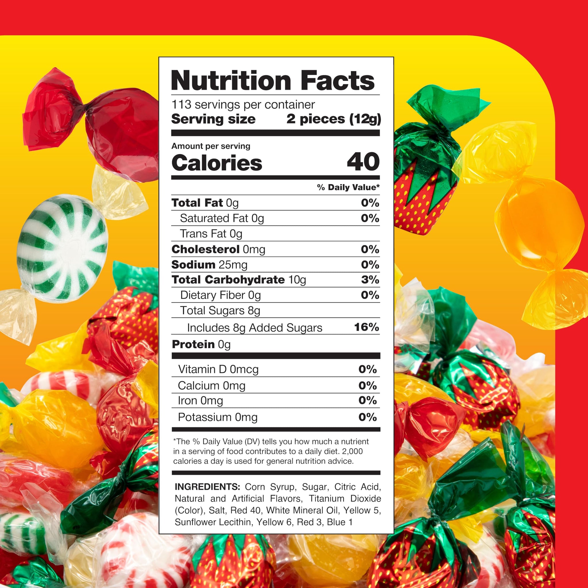 Old Fashioned Candy Assortment - 3 Pound Bulk Pack - Hard Candy Individually Wrapped - Strawberry Bon Bons, Cinnamon, Butterscotch, Fruit & Mint