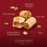 Zalatimo Sweets Since 1860, 100% All Natural Assorted Mamoul Shortbread Cookies, Square Metal Gift Tin, Slightly Sweet Cookies, Pistachio, Walnuts