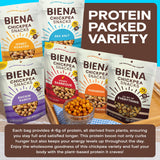 BIENA Chickpea Snacks - Crunchy Roasted Chickpeas - High Fiber Vegan Protein Snack for Adults & Kids - 6-Pack, 5 oz Bags - BBQ, Habanero, Honey