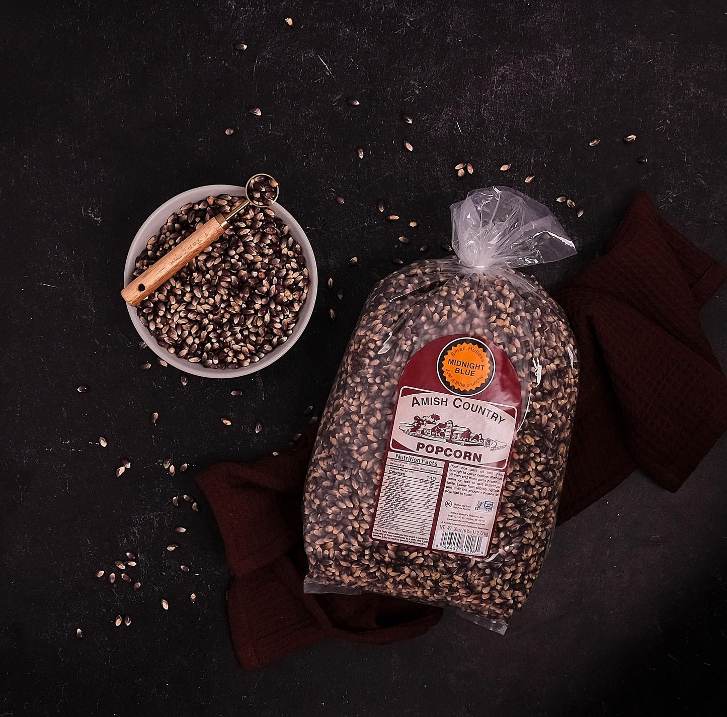 Amish Country Popcorn | 6 lb Bag | Midnight Blue Popcorn Kernels | Old Fashioned, Non-GMO and Gluten Free (Midnight Blue - 6 lb Bag)