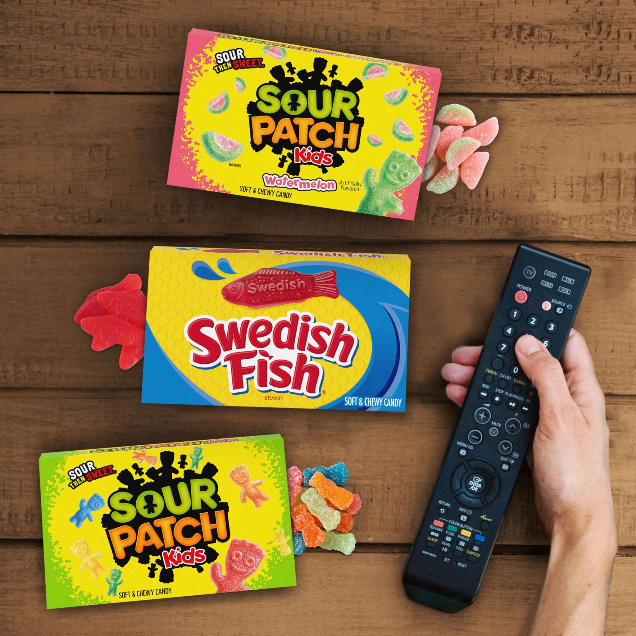 SOUR PATCH KIDS and SWEDISH FISH Soft & Chewy Candy Variety Pack, Bulk Candy, Mother's Day, 15 Boxes
