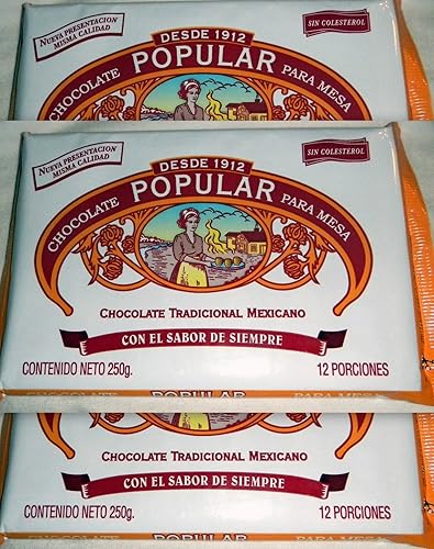 3 X Chocolate Popular Tradicional Mexicano Makes 12 Cups 250g Product From Mexico