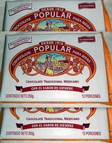 3 X Chocolate Popular Tradicional Mexicano Makes 12 Cups 250g Product From Mexico