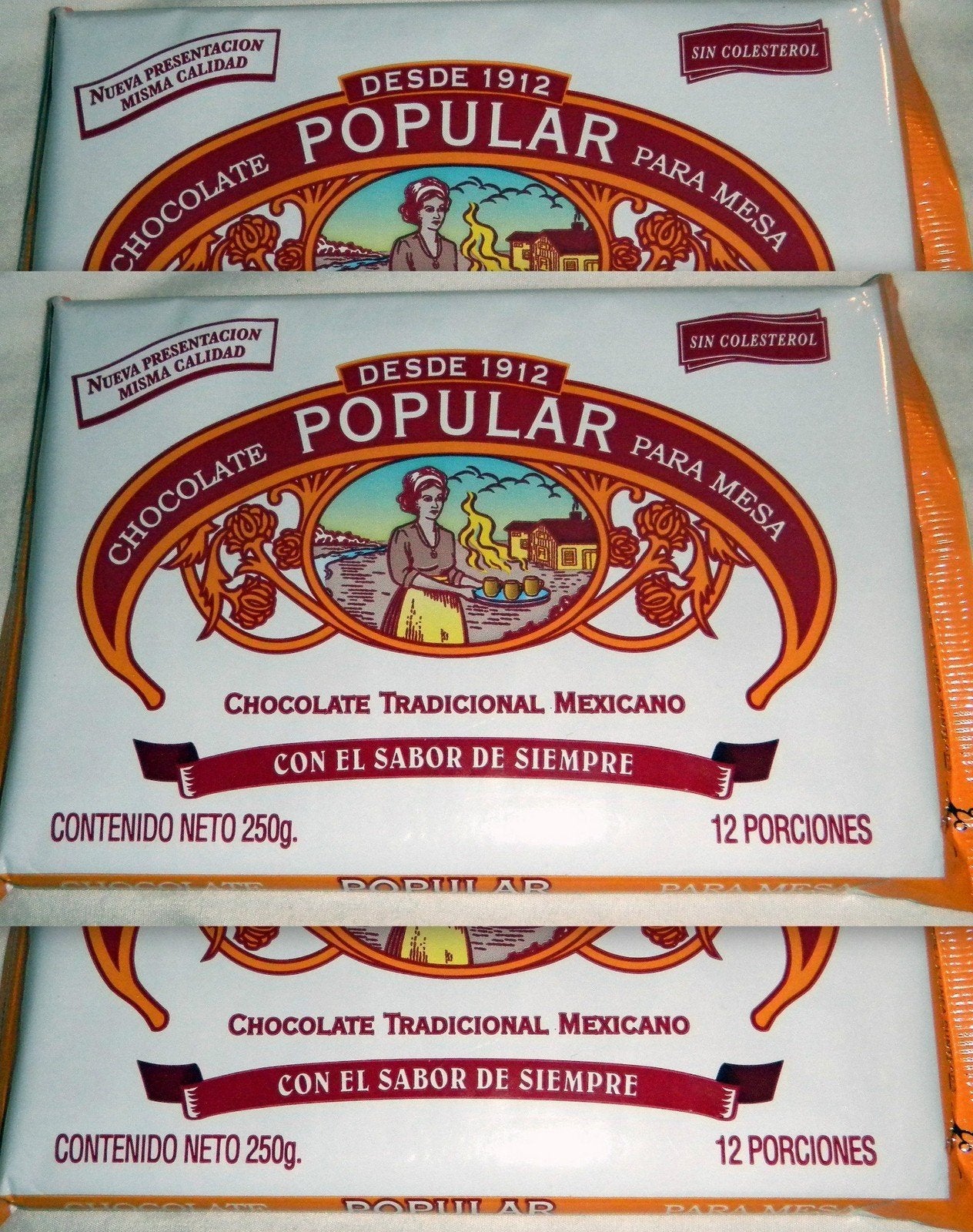3 X Chocolate Popular Tradicional Mexicano Makes 12 Cups 250g Product From Mexico