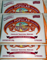 3 X Chocolate Popular Tradicional Mexicano Makes 12 Cups 250g Product From Mexico