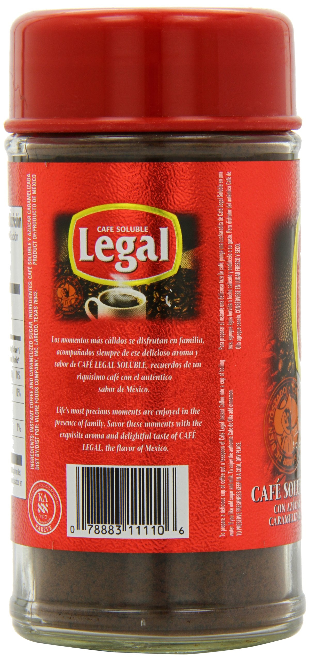 Cafe Legal Instant Coffee, 3.5-Ounce (Pack of 6)