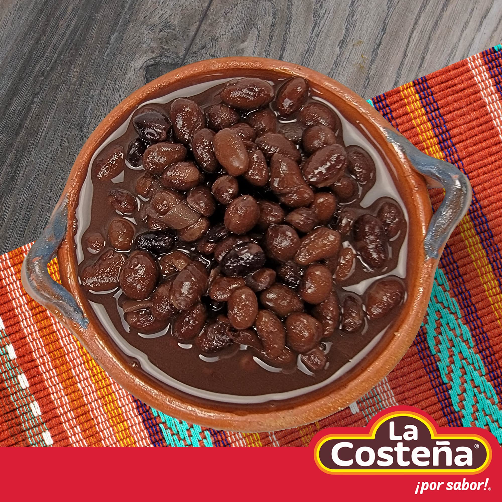 La Costeña Whole Black Beans - Ready-to-Eat Canned Black Beans for Mexican Food, Vegetarian Chili Ingredients, Frijoles Negros, Hummus, Dips, Burgers