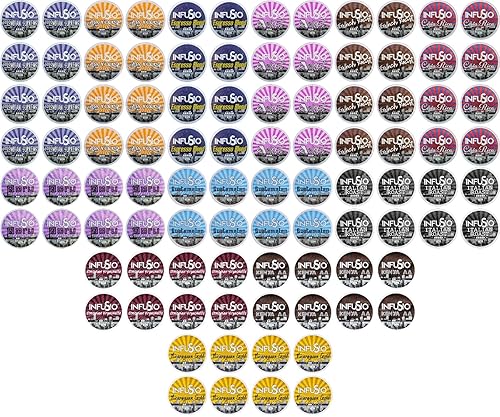 InfuSio Coffee Pods Variety Pack - 96 Count, 12 Sophisticated Medium & Dark Roast Blends, Crafted Blends Collection - Premium Single-Serve Coffee
