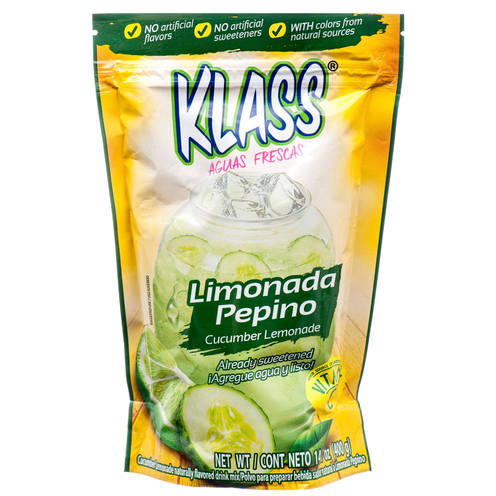Klass Listo Limonada Pepino Blended Mexican Cucumber Lemonade Drink Mix (2 x 14.1 oz. Packets)
