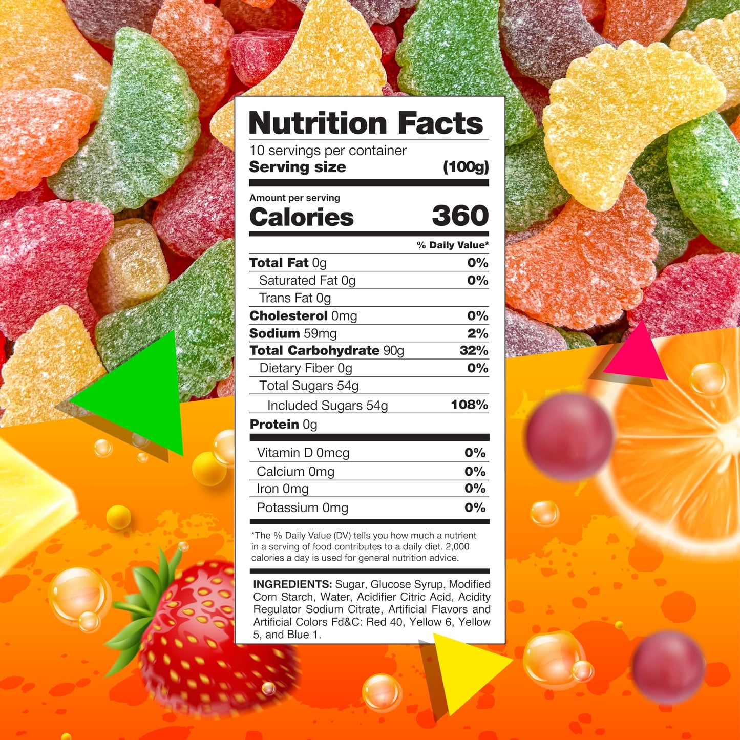 Fruit Slices Jelly Candy 2.2 Pound Bag | Assorted Fruit Flavors | Old Fashioned Christmas Candy for Festive Holiday Buffets, Cake Decorating