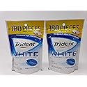 Trident White Sugar Free Gum, Peppermint, 180 Count (Pack of 2)