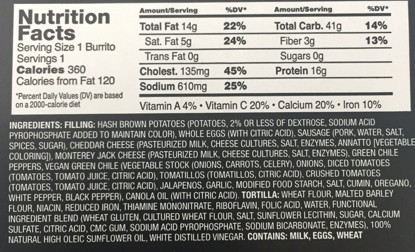 Mame's Burrito Company, Spicy Sausage Breakfast Burrito, 6 servings (Frozen)