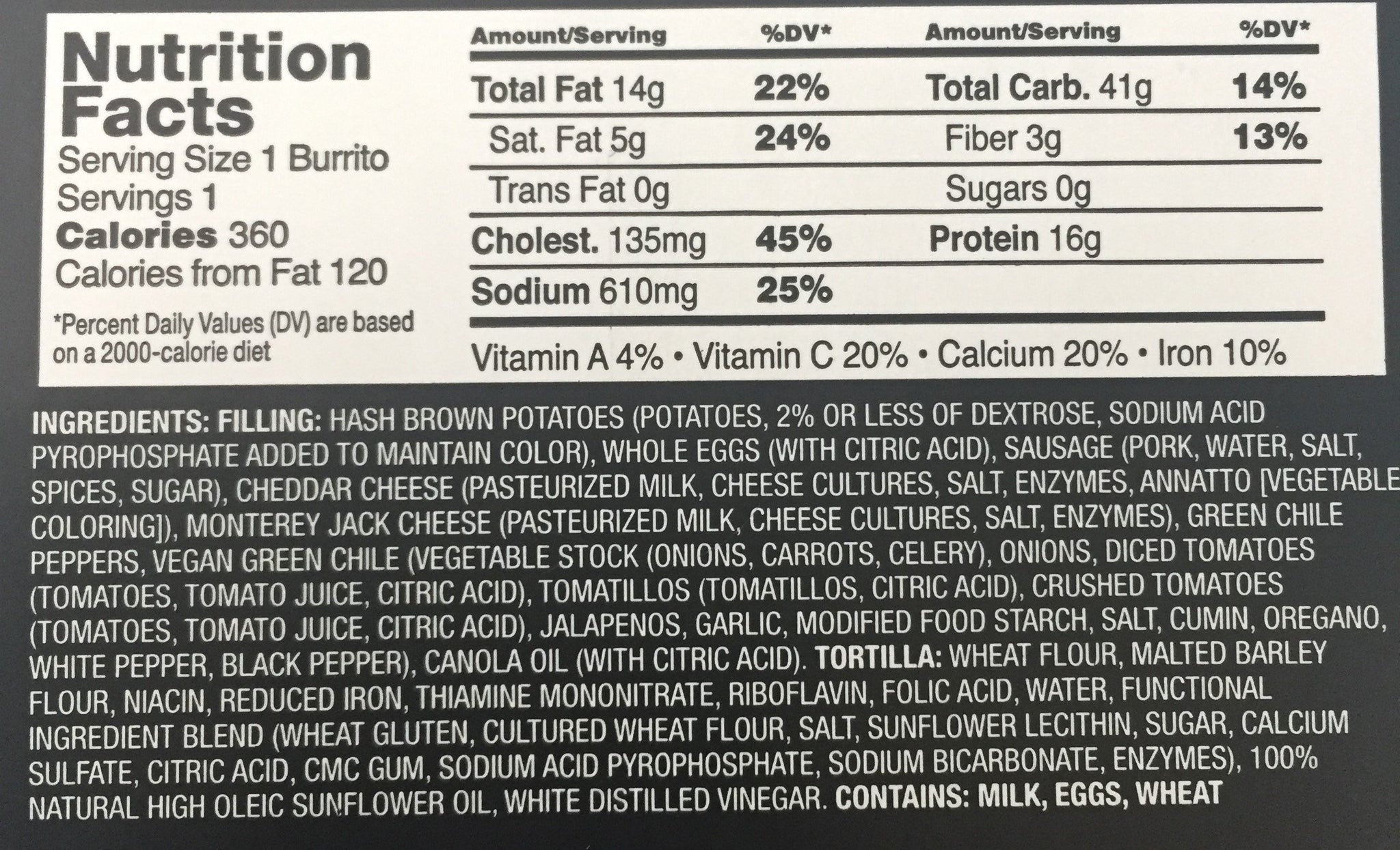 Mame's Burrito Company, Spicy Sausage Breakfast Burrito, 6 servings (Frozen)