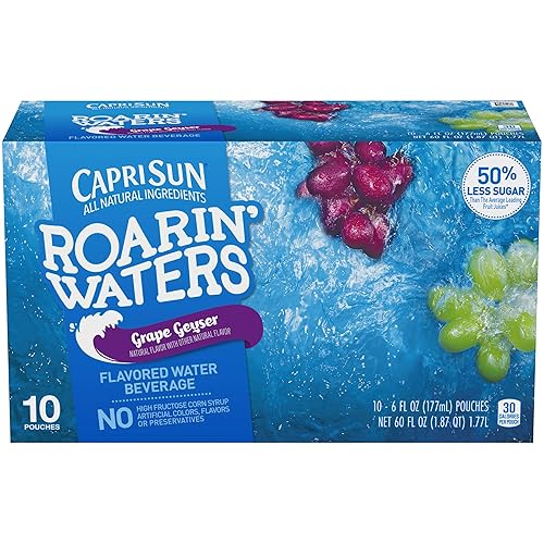 Capri Sun Roarin Waters Flavored Beverage Pouches, Grape, 15 Ounce