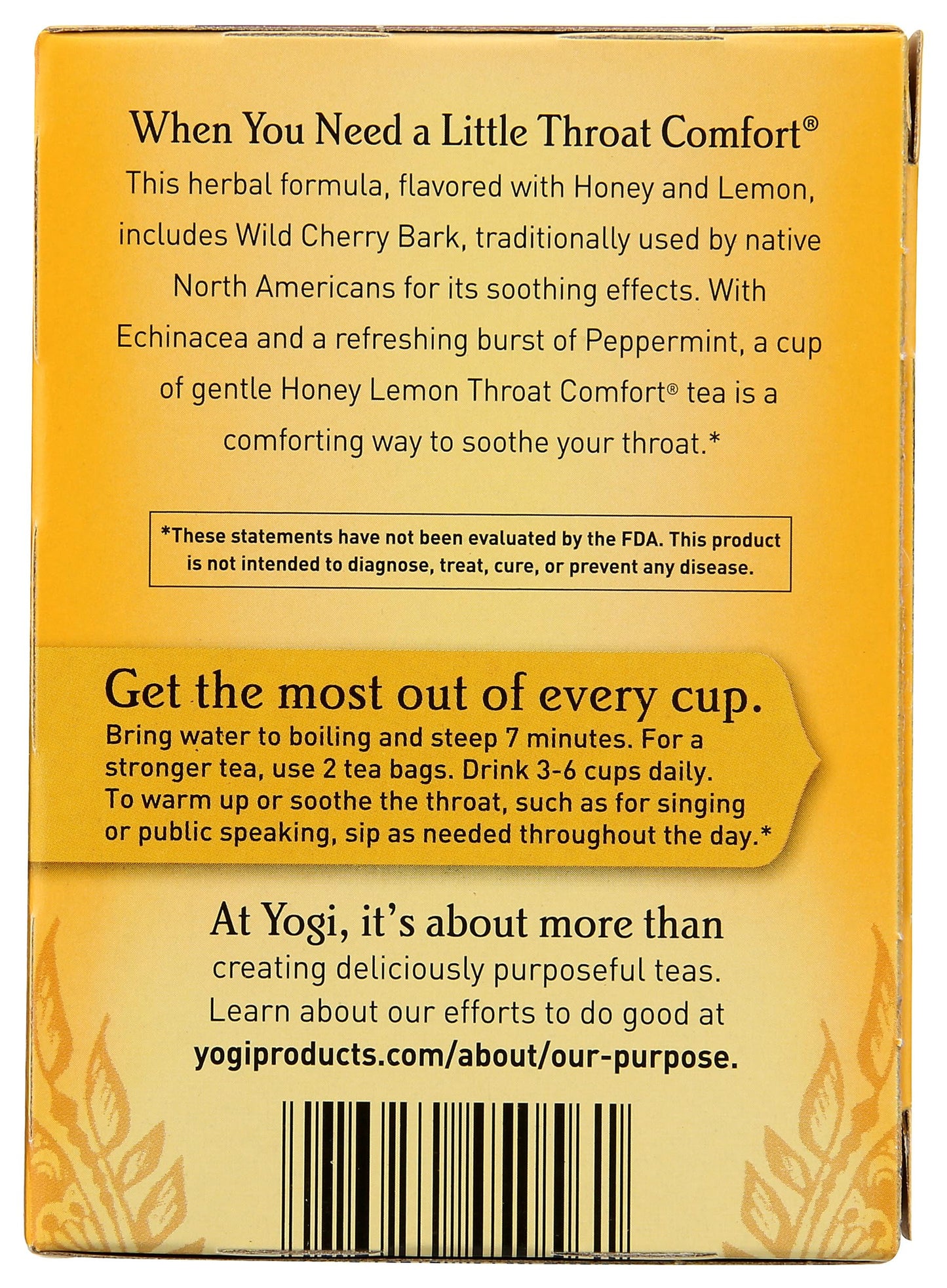 Yogi Tea, Honey Lemon Throat Comfort, 16 Count, Packaging May Vary