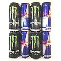 Monster and Red Bull Energy Drink Variety - Military, College Care Package - Pack of 8.