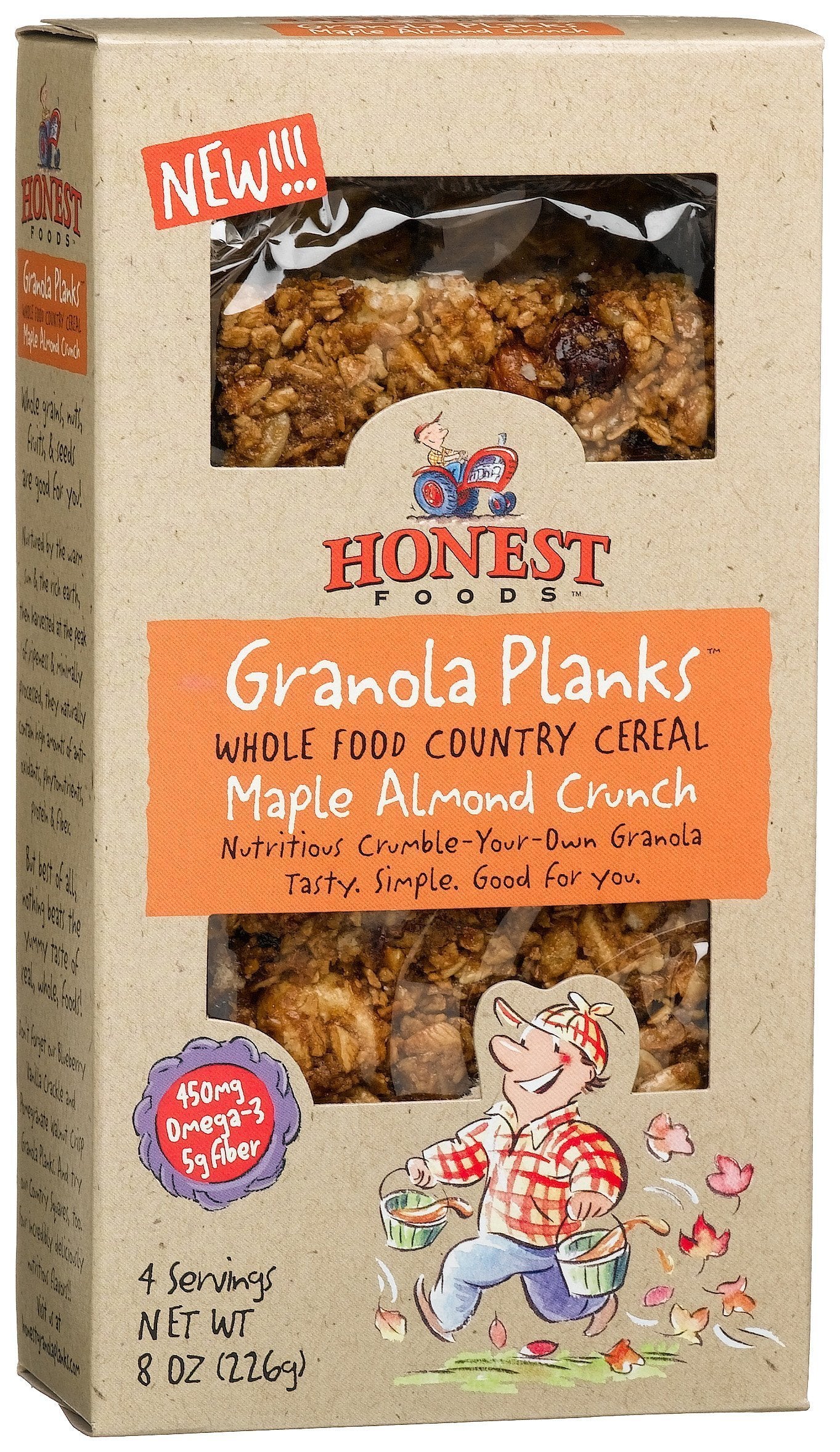 Earnest Eats Granola Planks Maple Almond Crunch, 8-Ounce Box