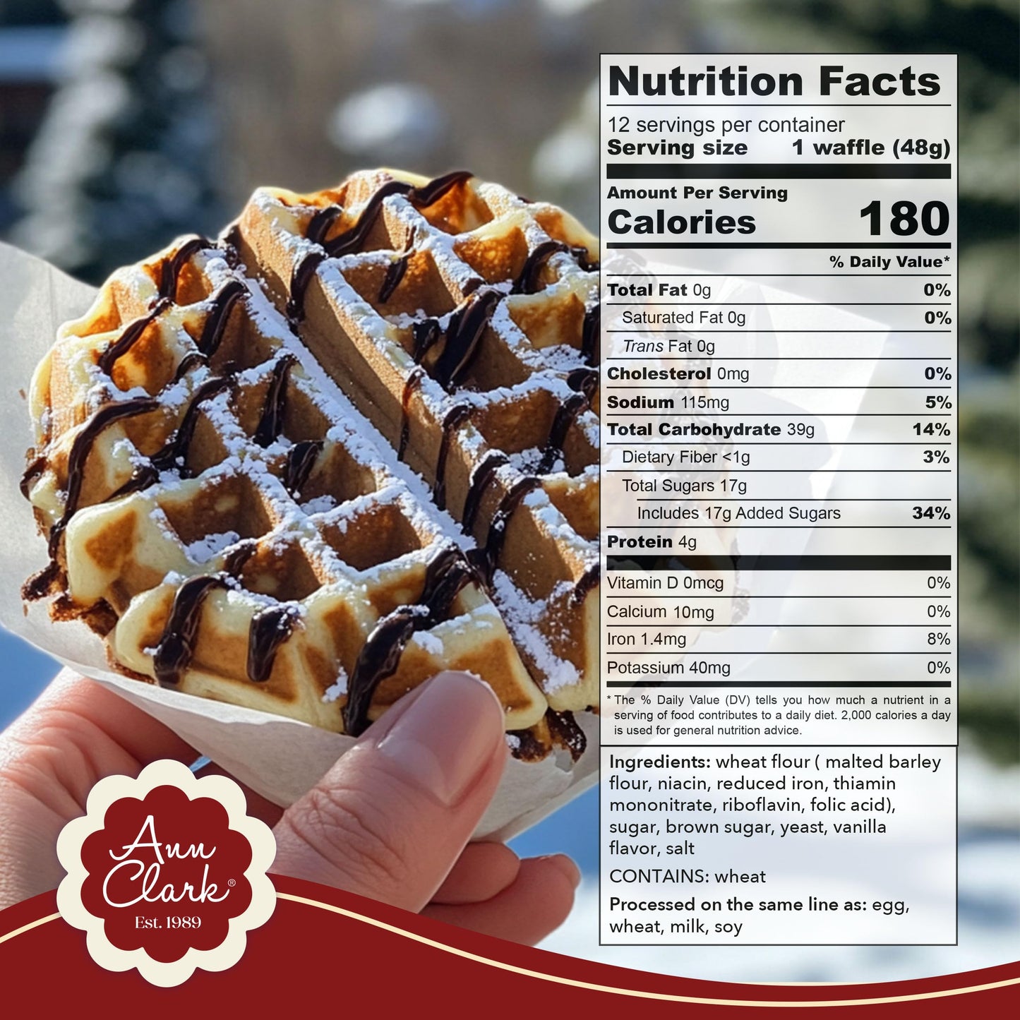 Ann Clark Belgian Liège Sugar Waffle Mix with Authentic Pearl Sugar