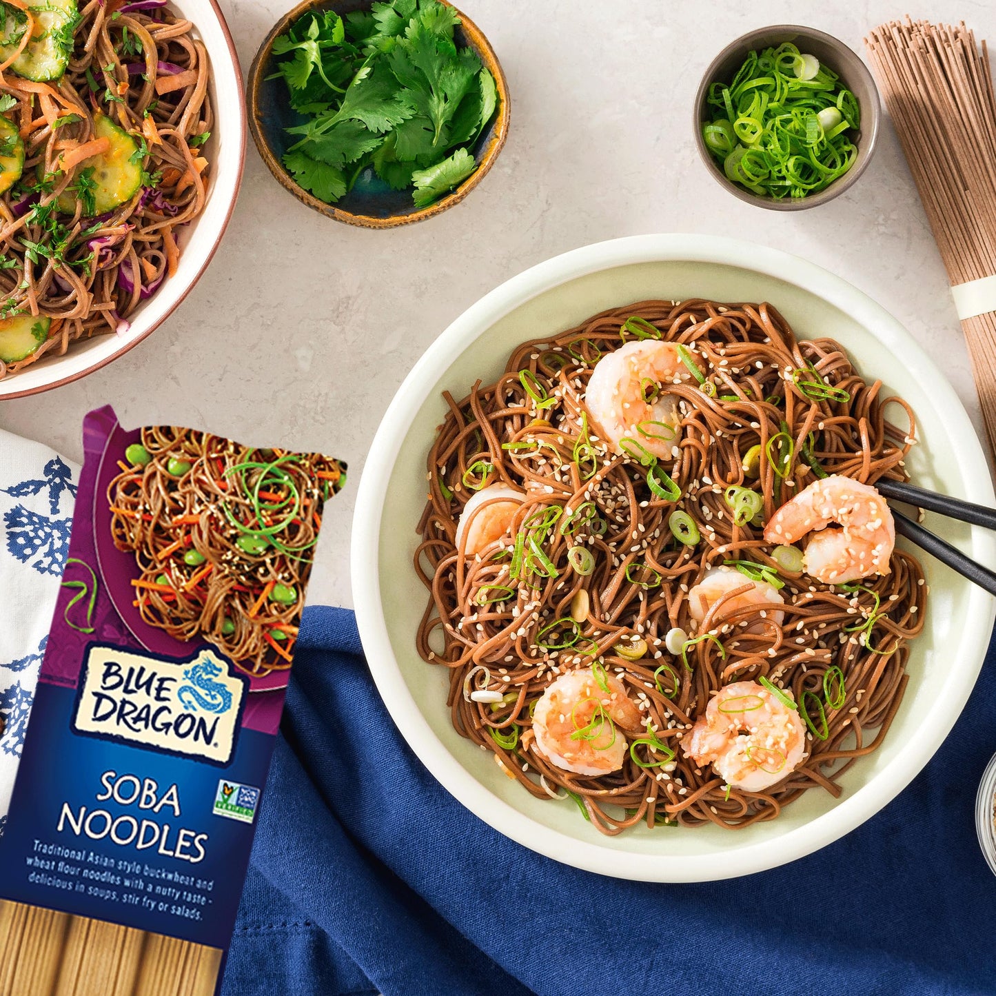Blue Dragon Dried Soba Noodles - 8.8oz (Pack of 3) - Traditional Buckwheat & Wheat Flour Noodles - Versatile Base for Soups, Stir-Fries & Cold Salads
