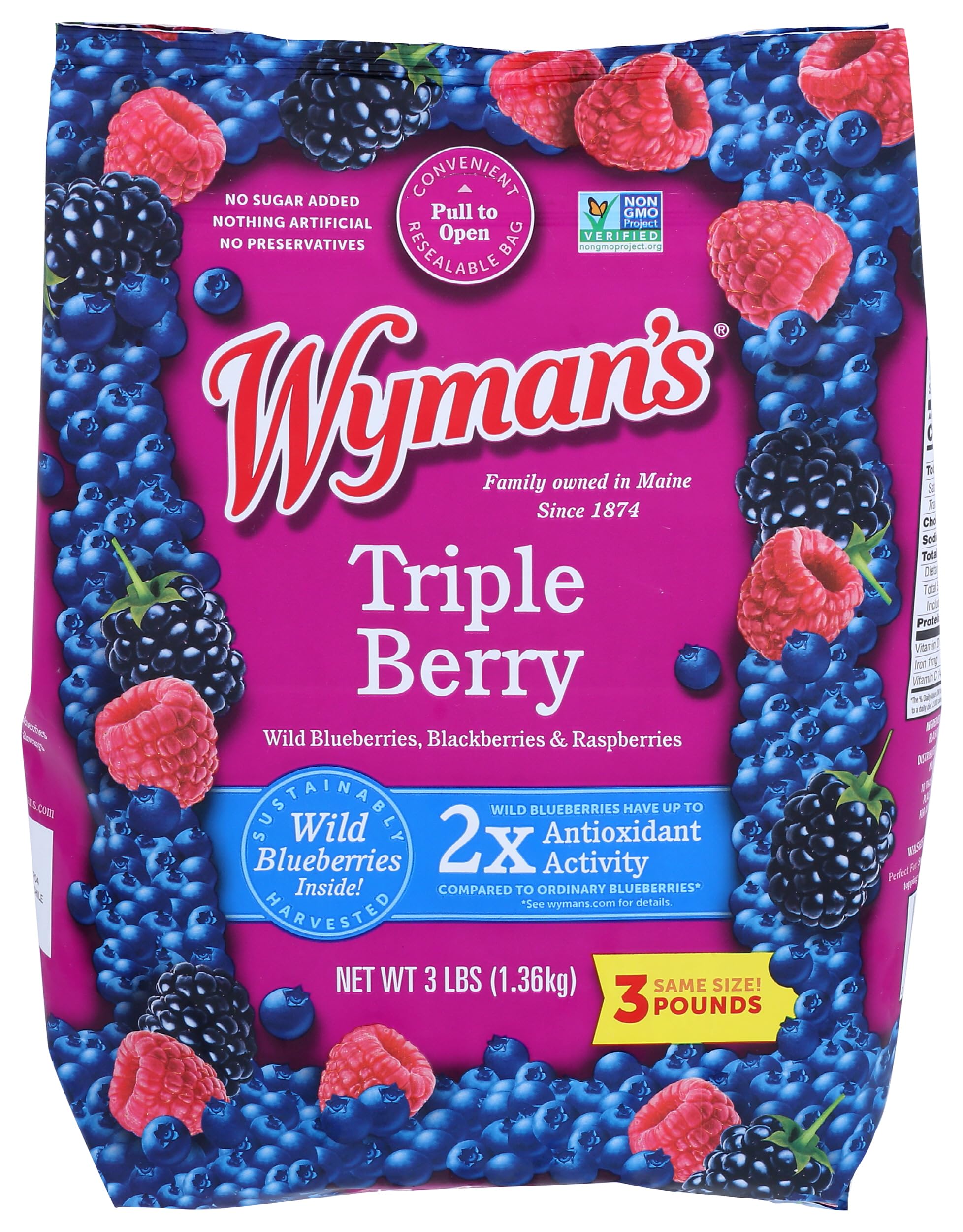 Wyman's Of Maine, Berry 3 Blend, 48 Ounce