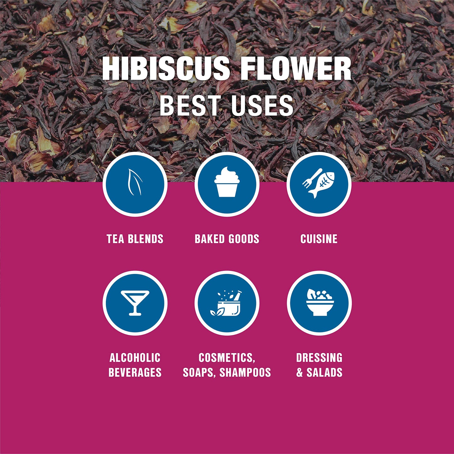 Tiesta Tea - Dried Hibiscus, Loose Leaf, Cut & Sifted Hibiscus Flower, Premium Blend, Non-Caffeinated, Make Hot or Iced & Brews Up to 200 Cups, 16