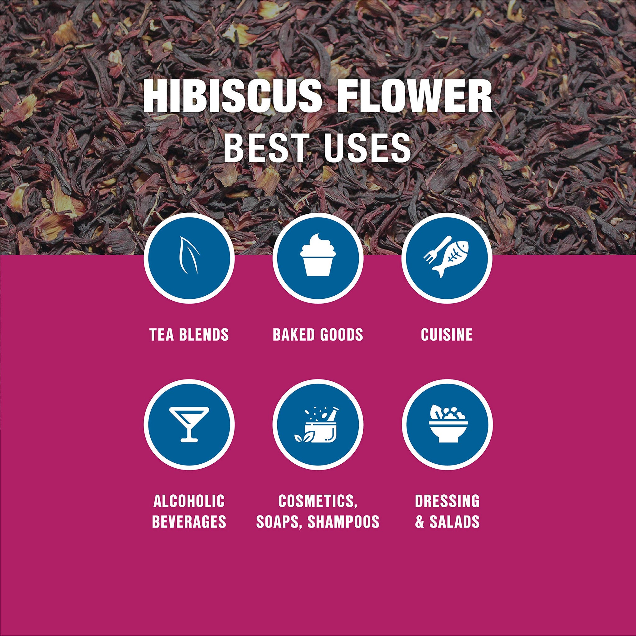 Tiesta Tea - Dried Hibiscus, Loose Leaf, Cut & Sifted Hibiscus Flower, Premium Blend, Non-Caffeinated, Make Hot or Iced & Brews Up to 200 Cups, 16