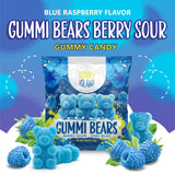 Sour Bears Gummy Candy | 24 Packs | Blue Candy | Raspberry Jelly Bears for Lunchbox Snacks, Goodie Bags & Baby Boy Shower Favors | Gelatin Free Sour
