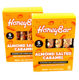 NON GMO & Gluten Free | Honey Bar Almond Salted Caramel | 2 Pack - 10 Bars Total