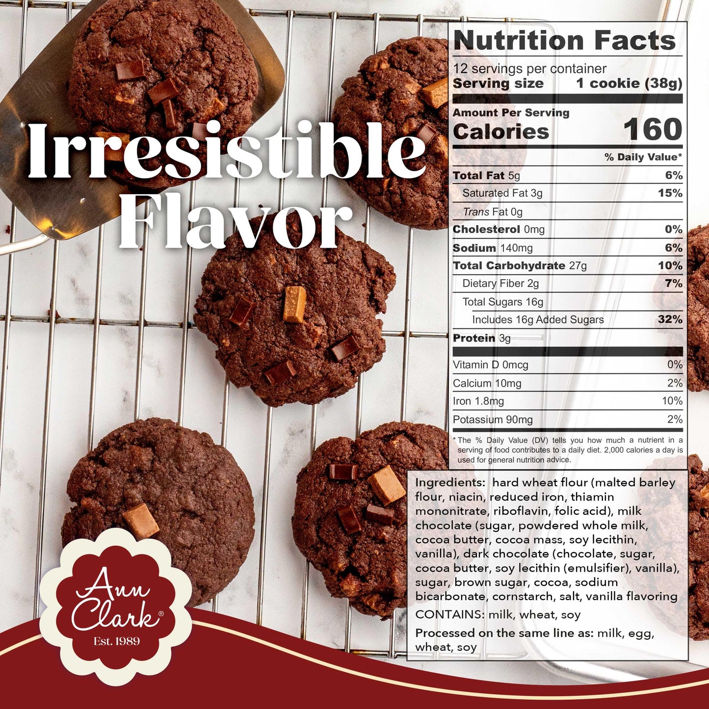 Ann Clark Premium Double Chocolate Chunk Cookie Mix