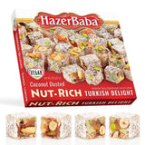 HazerBaba Coconut Dusted Turkish Delight Candy,%15 Nut-Rich,7oz(Pack of 1)